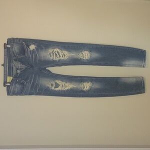 Machine Distressed Junior Jeans